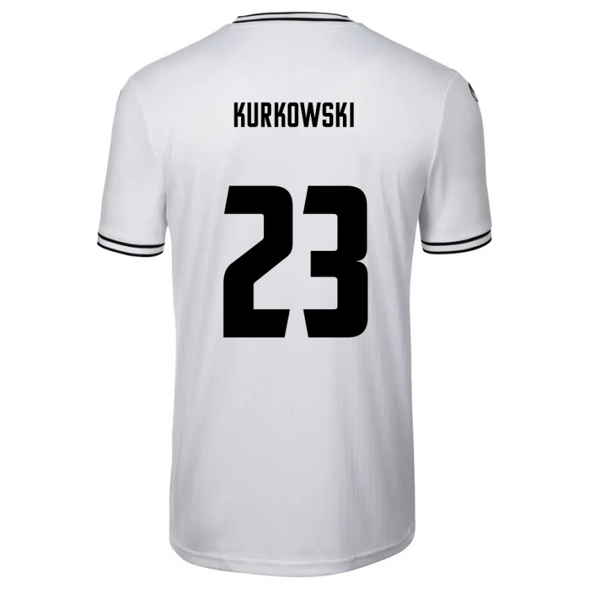 נשים האנס קורקובסקי #23 לבן שחור ג'רזי ביתית 2025/26 חולצה קצרה