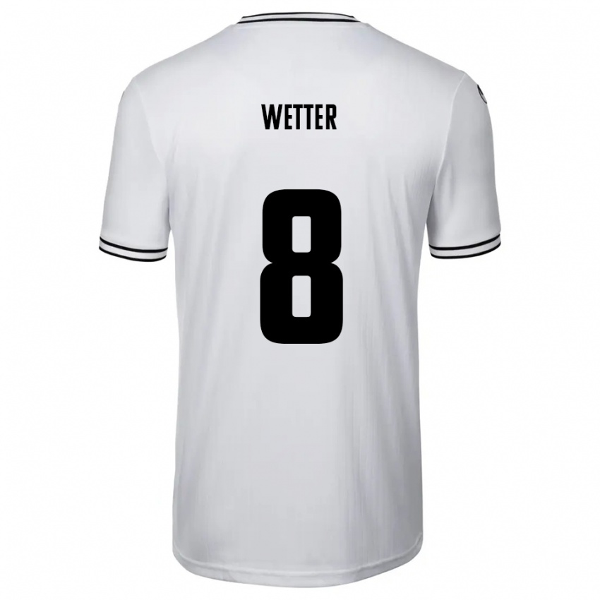 נשים Samuel Wetter #8 לבן שחור ג'רזי ביתית 2025/26 חולצה קצרה