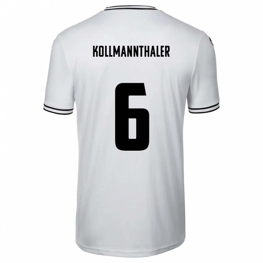 נשים Elischa Kollmannthaler #6 לבן שחור ג'רזי ביתית 2025/26 חולצה קצרה