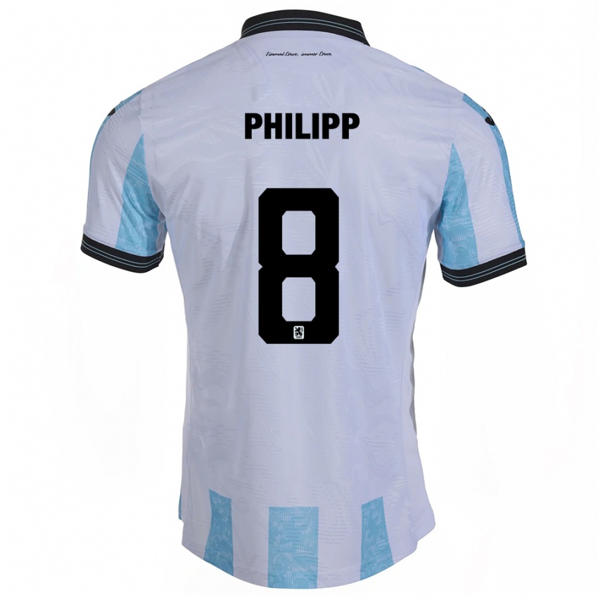 נשים דוד פיליפ #8 לבן תכלת ג'רזי ביתית 2025/26 חולצה קצרה
