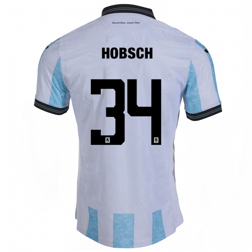 נשים פטריק הובש #34 לבן תכלת ג'רזי ביתית 2025/26 חולצה קצרה