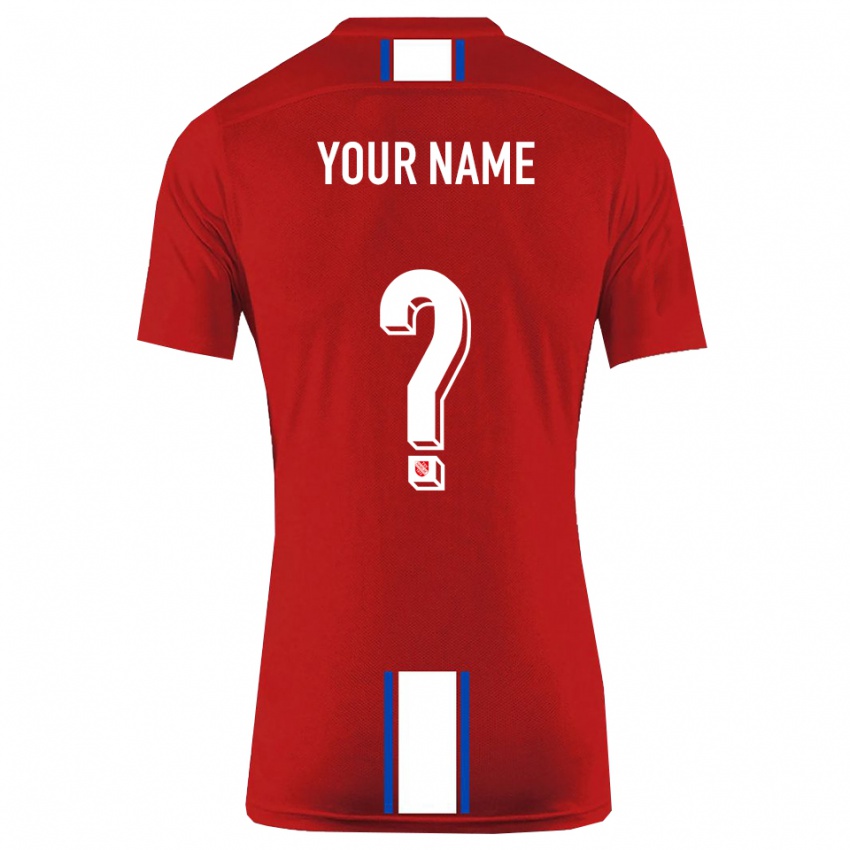 נשים השם שלך #0 אדום לבן ג'רזי ביתית 2025/26 חולצה קצרה