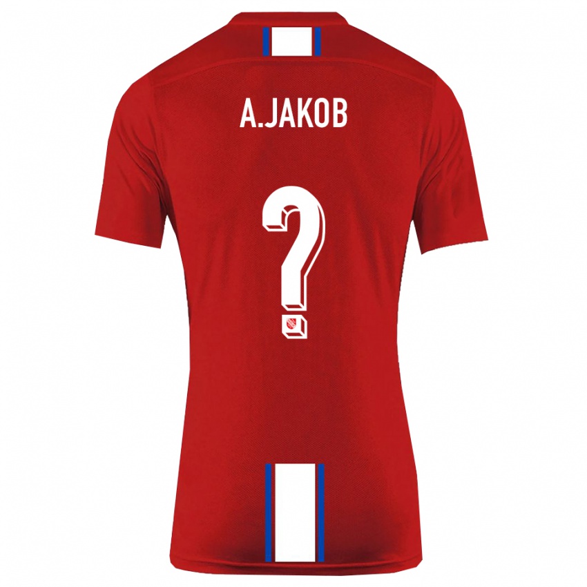 נשים Alan Jakob #0 אדום לבן ג'רזי ביתית 2025/26 חולצה קצרה