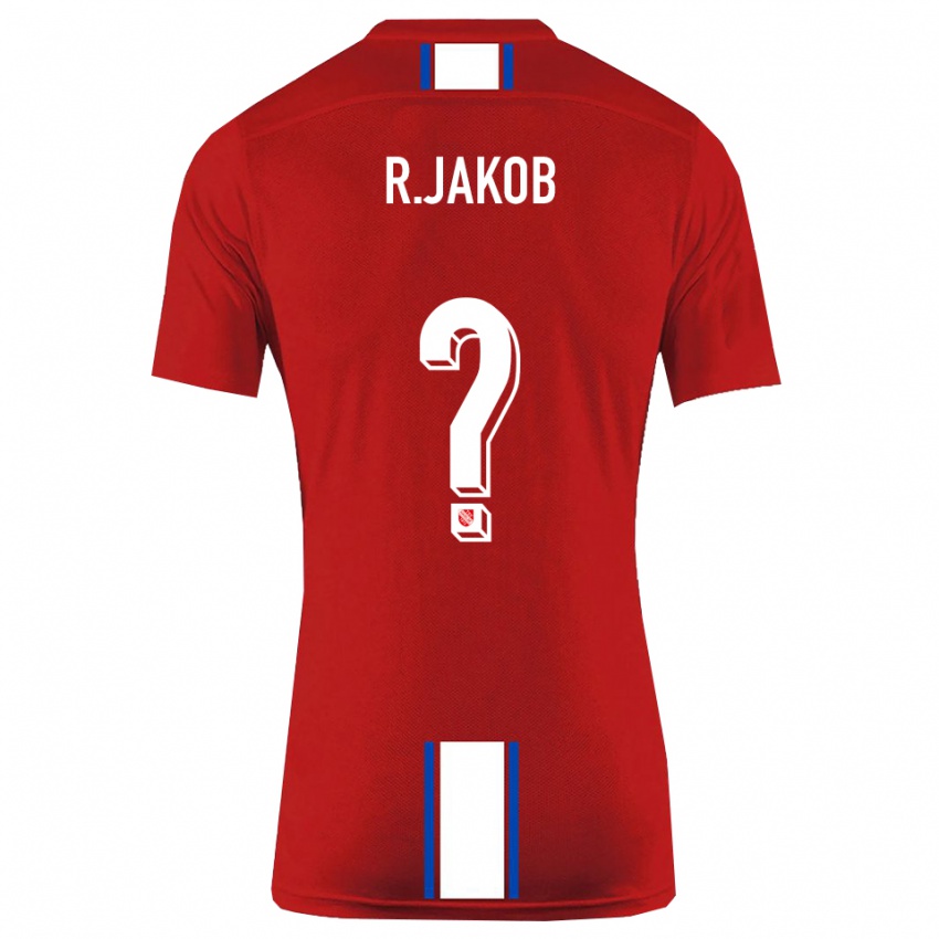 נשים Rosan Jakob #0 אדום לבן ג'רזי ביתית 2025/26 חולצה קצרה