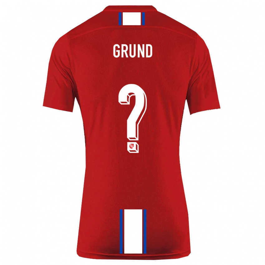 נשים Niclas Grund #0 אדום לבן ג'רזי ביתית 2025/26 חולצה קצרה