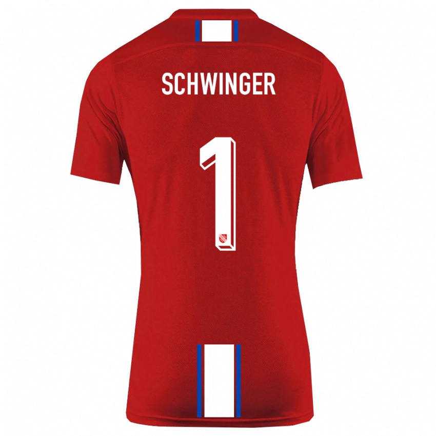 נשים Holm Schwinger #1 אדום לבן ג'רזי ביתית 2025/26 חולצה קצרה