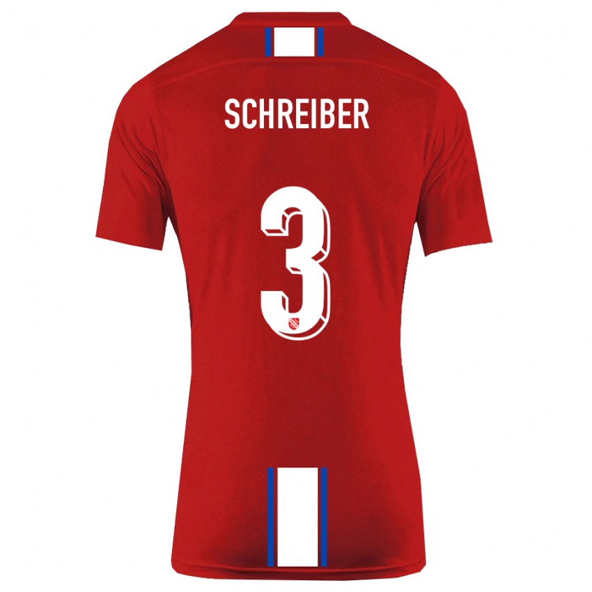 נשים דוד שרייבר #3 אדום לבן ג'רזי ביתית 2025/26 חולצה קצרה נשים דוד שרייבר #3 אדום לבן ג'רזי ביתית 2025/26 חולצה קצרה
