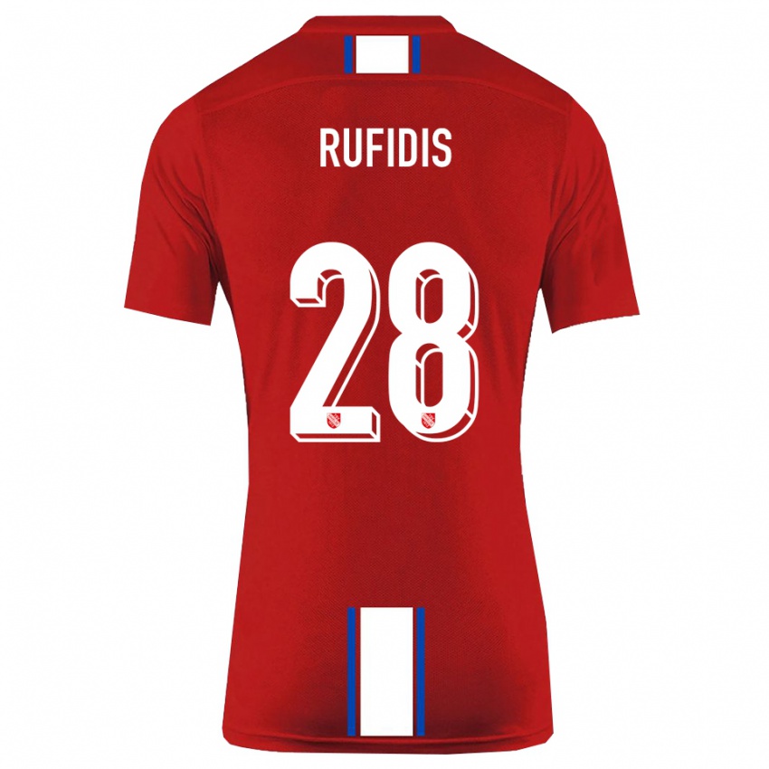 נשים Julian Rufidis #28 אדום לבן ג'רזי ביתית 2025/26 חולצה קצרה