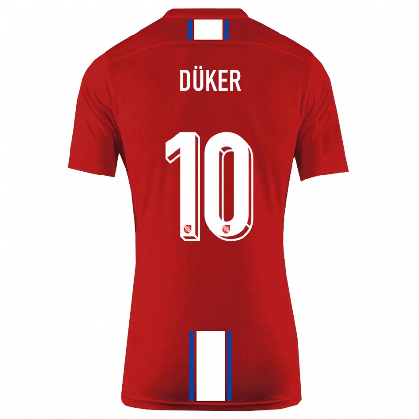 נשים יוליוס דיקר #10 אדום לבן ג'רזי ביתית 2025/26 חולצה קצרה