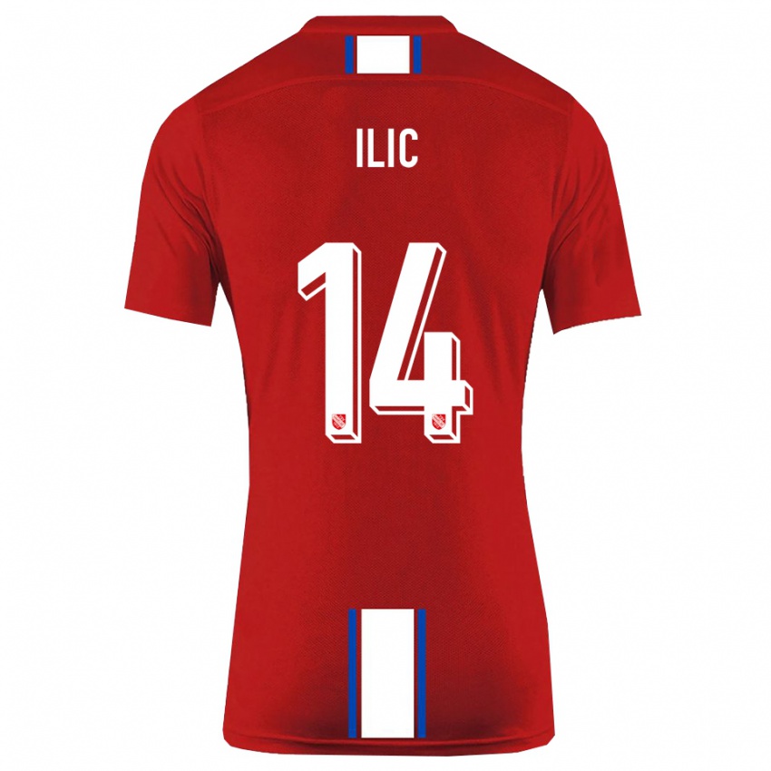 נשים מרקו איליץ' #14 אדום לבן ג'רזי ביתית 2025/26 חולצה קצרה