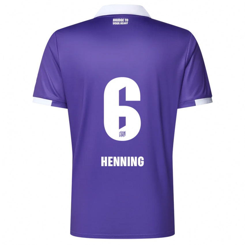 נשים בריאן הנינג #6 סגול לבן ג'רזי ביתית 2025/26 חולצה קצרה