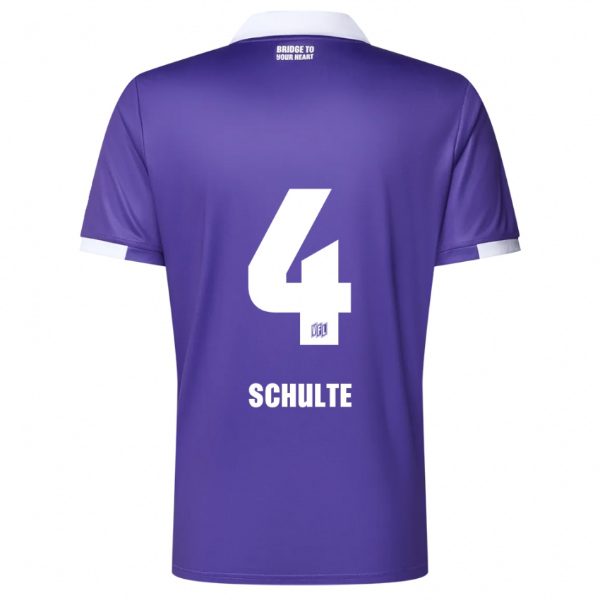 נשים Henry Schulte #4 סגול לבן ג'רזי ביתית 2025/26 חולצה קצרה