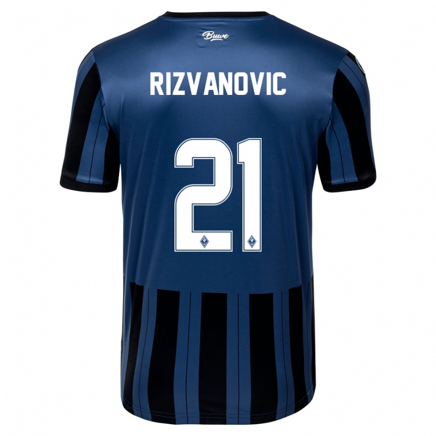 נשים Adnan Rizvanovic #21 כחול אפור שחור ג'רזי ביתית 2025/26 חולצה קצרה