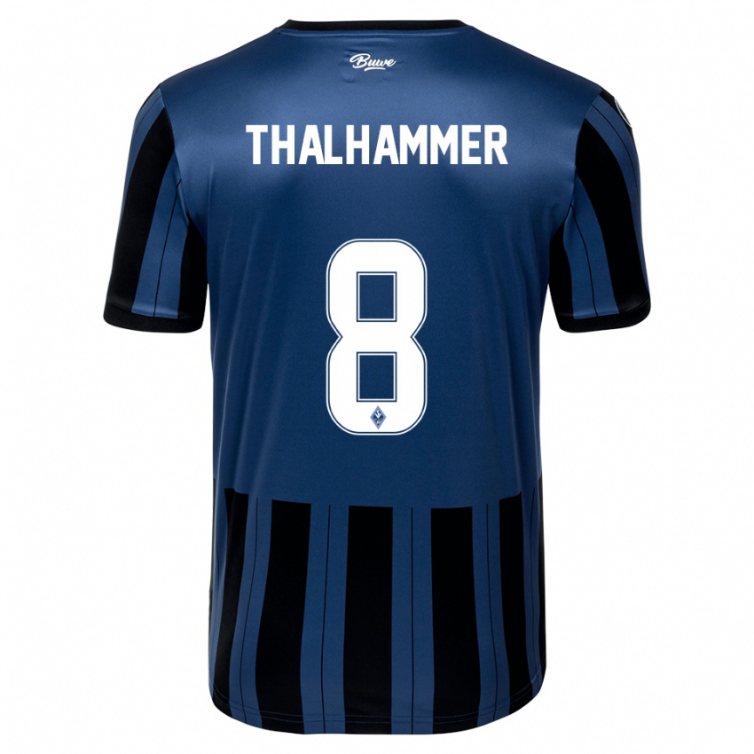 נשים מקסימיליאן תלהאמר #8 כחול אפור שחור ג'רזי ביתית 2025/26 חולצה קצרה