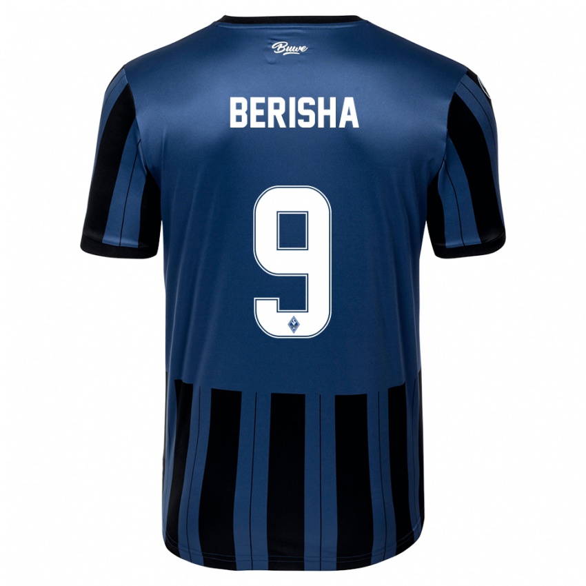 נשים Leotrim Berisha #9 כחול אפור שחור ג'רזי ביתית 2025/26 חולצה קצרה