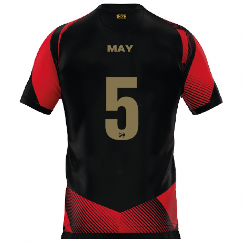 נשים ניקלאס מאי #5 שחור אדום ג'רזי ביתית 2025/26 חולצה קצרה