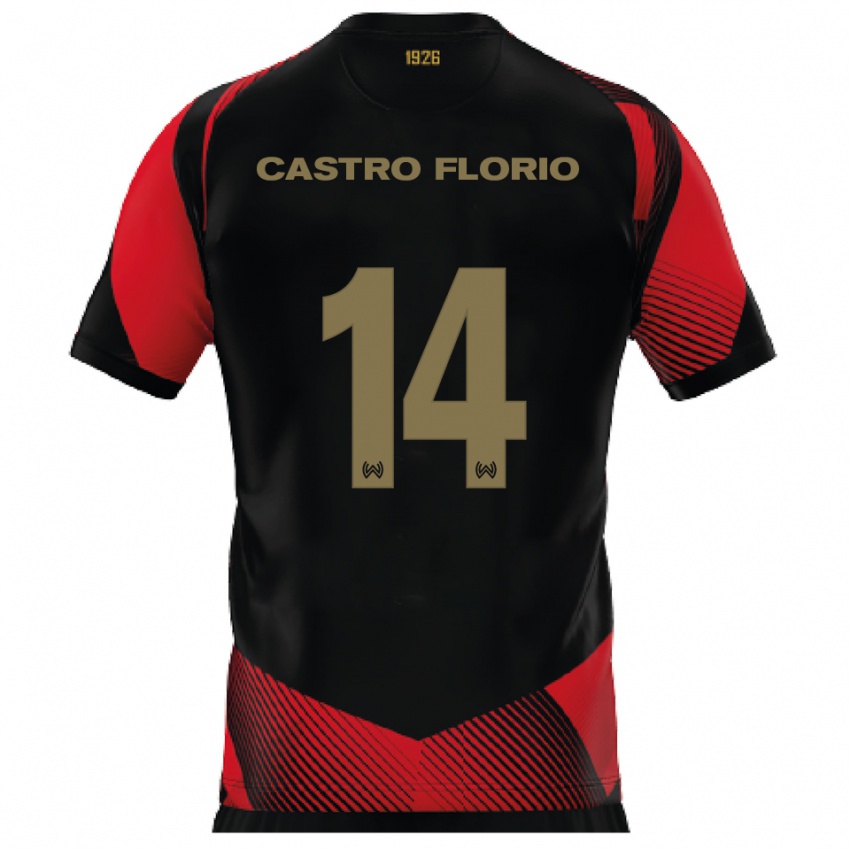 נשים Giancarlo Castro Florio #14 שחור אדום ג'רזי ביתית 2025/26 חולצה קצרה