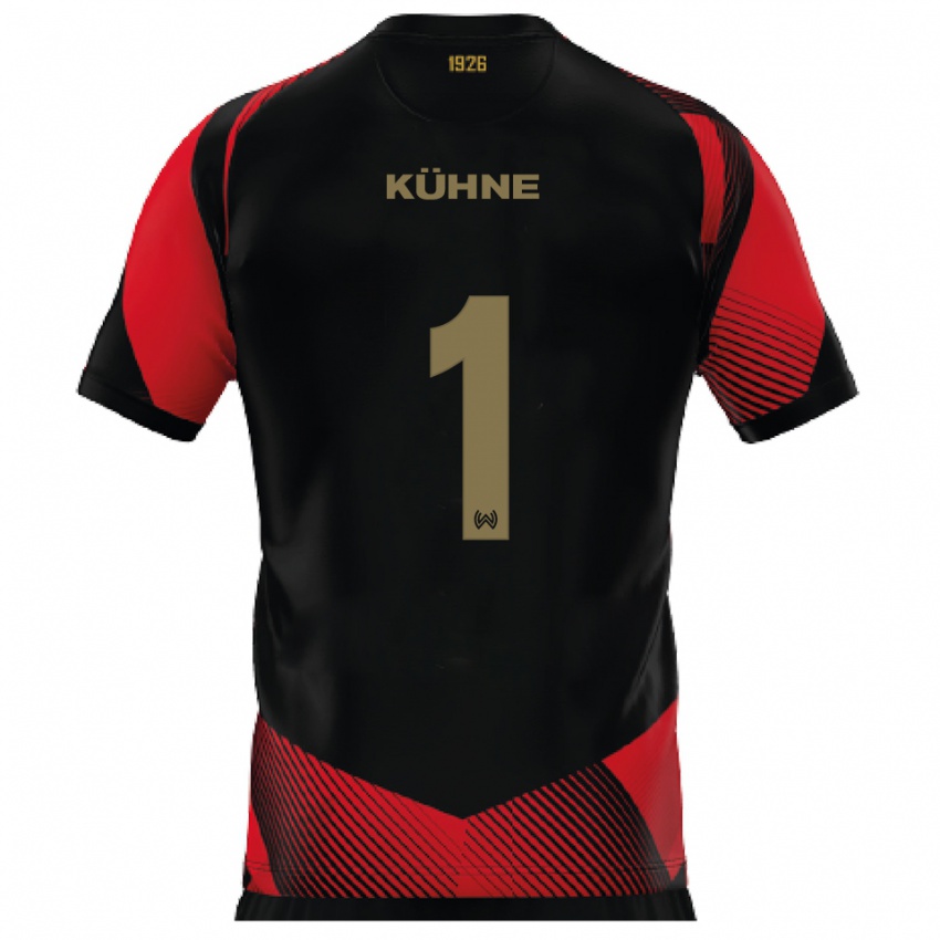 נשים Lars Kühne #1 שחור אדום ג'רזי ביתית 2025/26 חולצה קצרה