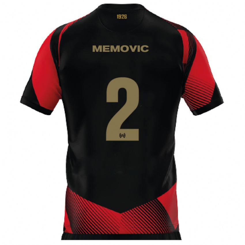 נשים Daris Memovic #2 שחור אדום ג'רזי ביתית 2025/26 חולצה קצרה