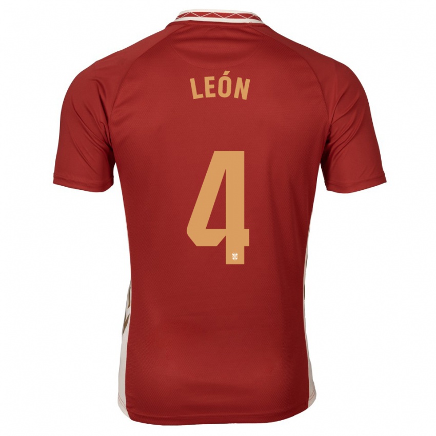 נשים José León #4 בורדו זהב הרחק ג'רזי 2025/26 חולצה קצרה