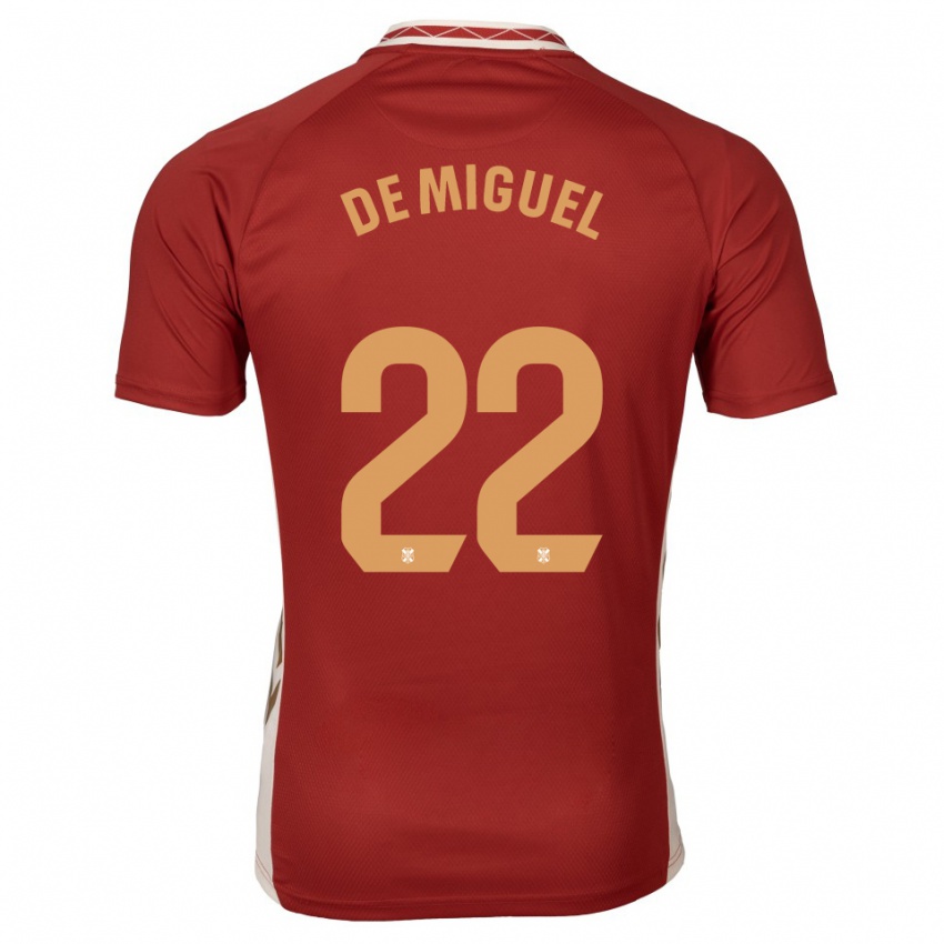 נשים Jesús De Miguel #22 בורדו זהב הרחק ג'רזי 2025/26 חולצה קצרה