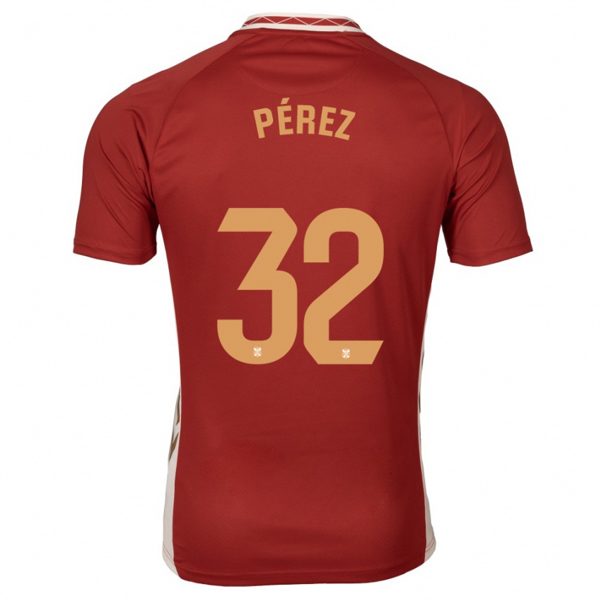 נשים Joel Pérez #32 בורדו זהב הרחק ג'רזי 2025/26 חולצה קצרה