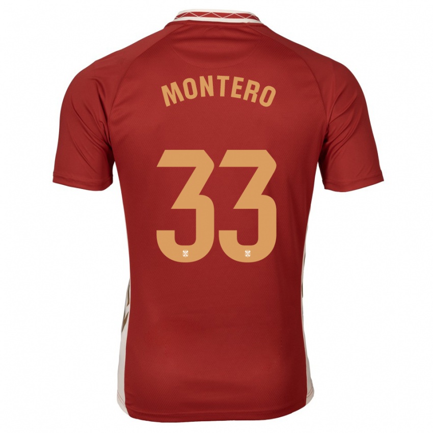 נשים Manuel Montero #33 בורדו זהב הרחק ג'רזי 2025/26 חולצה קצרה