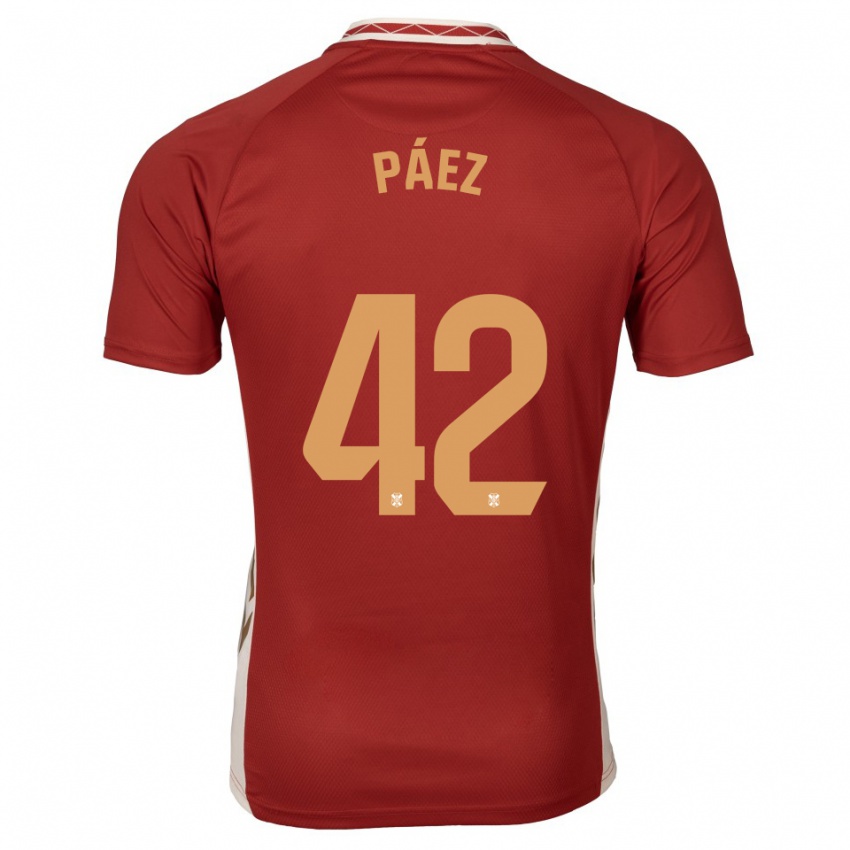 נשים David Páez #42 בורדו זהב הרחק ג'רזי 2025/26 חולצה קצרה