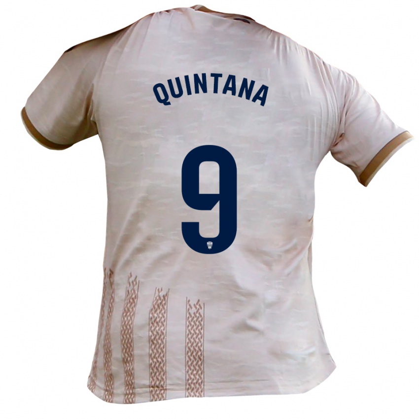 נשים נאצ'ו קינטנה #9 לבן מלוכלך חום הרחק ג'רזי 2025/26 חולצה קצרה