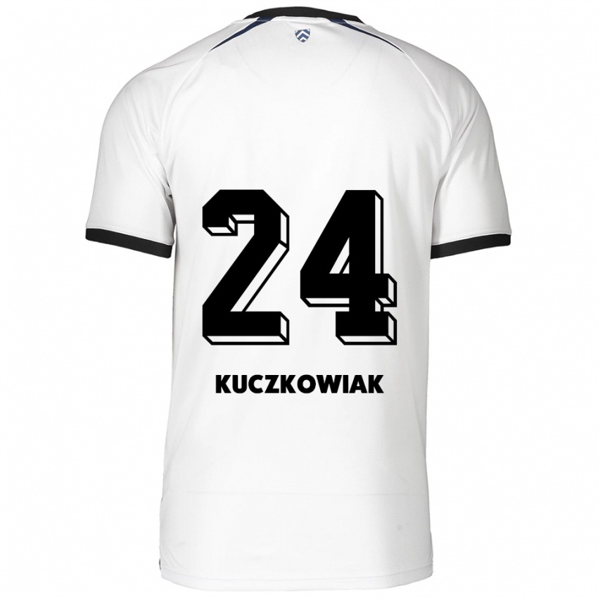 נשים Mateusz Kuczkowiak #24 לבן שחור הרחק ג'רזי 2025/26 חולצה קצרה