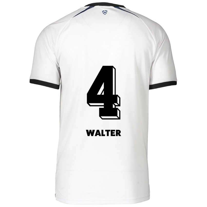 נשים Fabrice Walter #4 לבן שחור הרחק ג'רזי 2025/26 חולצה קצרה