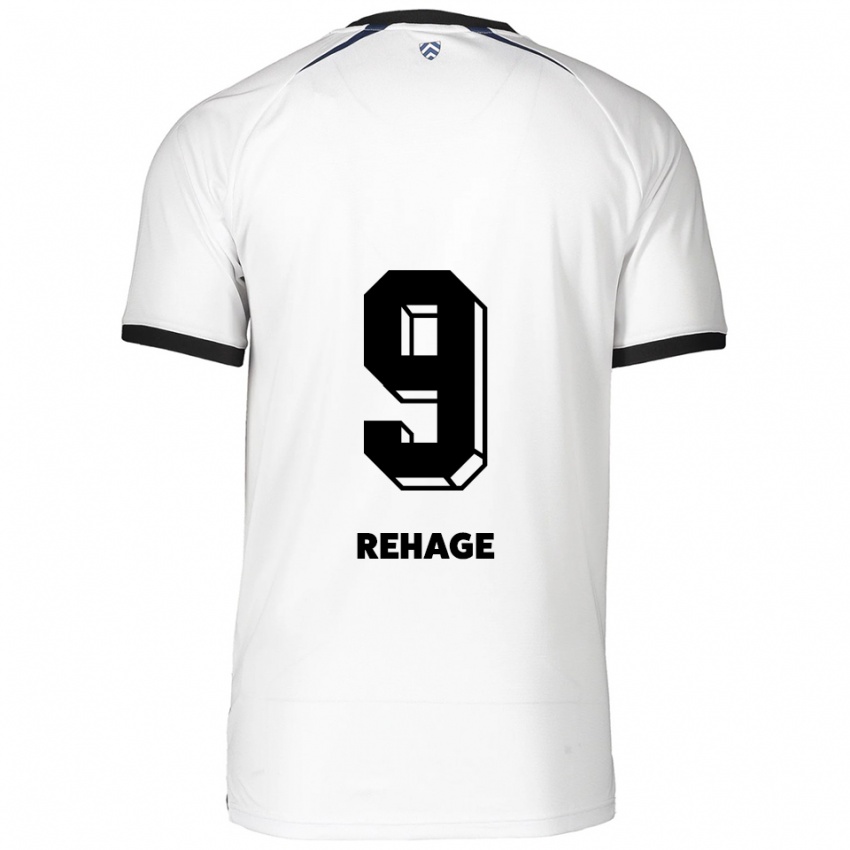 נשים Ben Rehage #9 לבן שחור הרחק ג'רזי 2025/26 חולצה קצרה