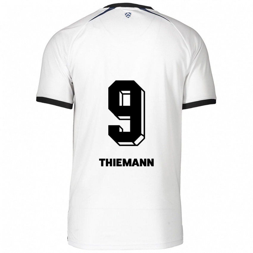 נשים סופיה תימאן #9 לבן שחור הרחק ג'רזי 2025/26 חולצה קצרה