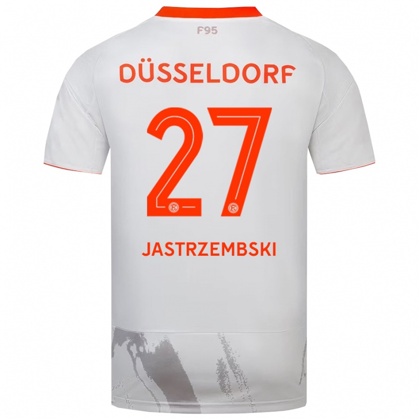 נשים דניס יאסטרזמבסקי #27 לבן כתום הרחק ג'רזי 2025/26 חולצה קצרה