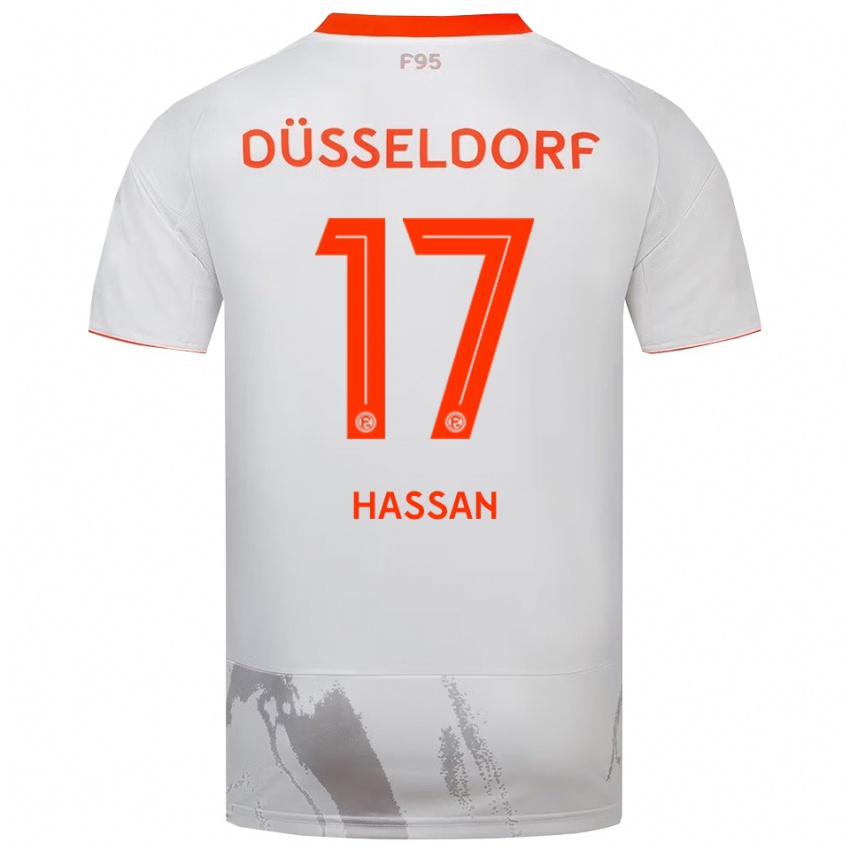 נשים Ahmad Hassan #17 לבן כתום הרחק ג'רזי 2025/26 חולצה קצרה