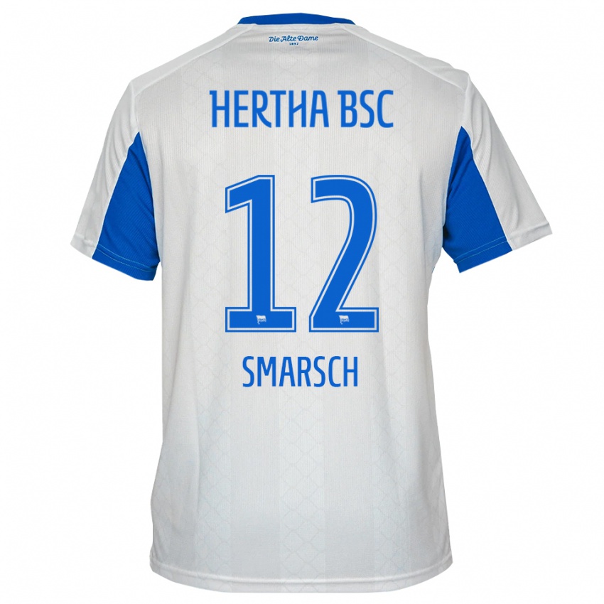 נשים דניס שמרש #12 לבן כחול הרחק ג'רזי 2025/26 חולצה קצרה