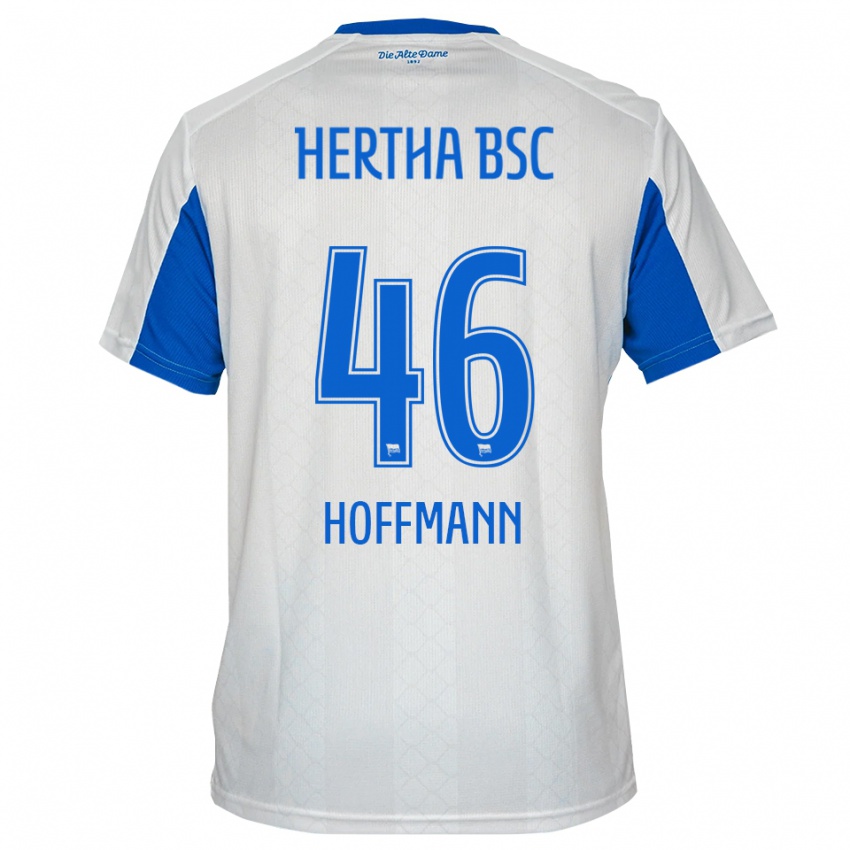 נשים טים הופמן #46 לבן כחול הרחק ג'רזי 2025/26 חולצה קצרה