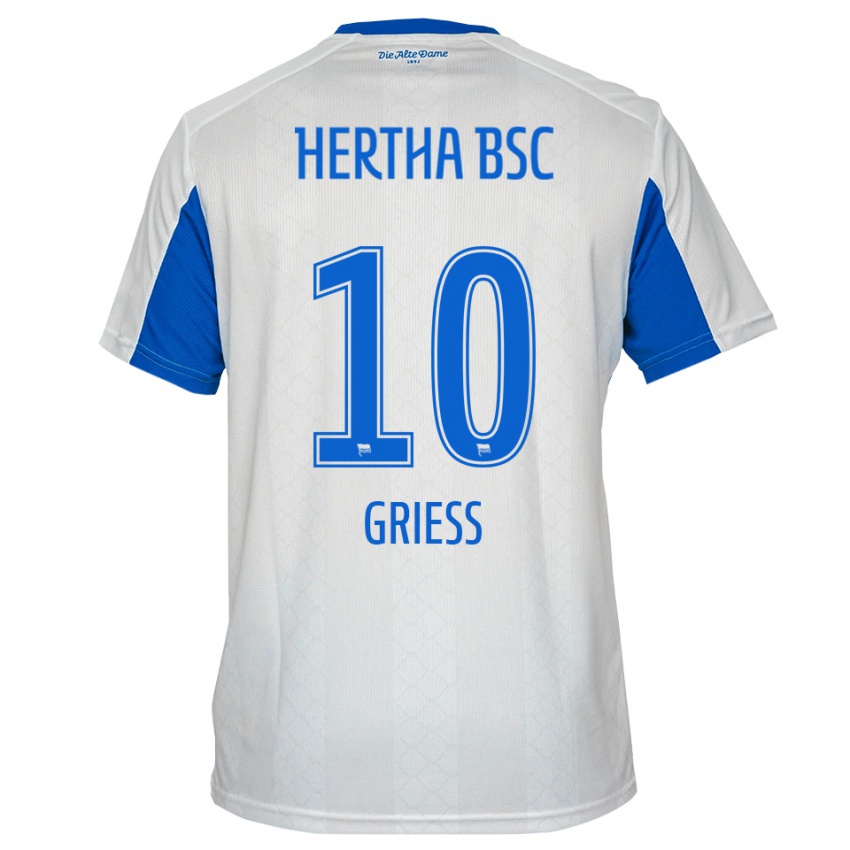 נשים Stephan Grieß #10 לבן כחול הרחק ג'רזי 2025/26 חולצה קצרה