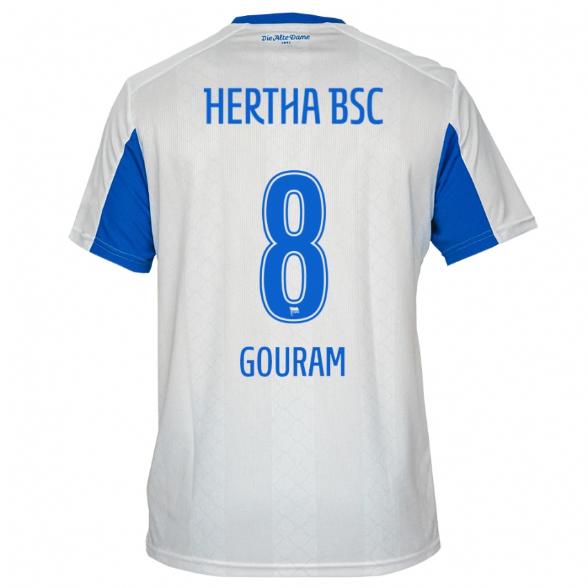 נשים Soufian Gouram #8 לבן כחול הרחק ג'רזי 2025/26 חולצה קצרה