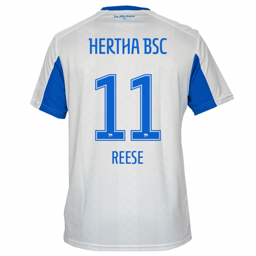 נשים פביאן ריס #11 לבן כחול הרחק ג'רזי 2025/26 חולצה קצרה