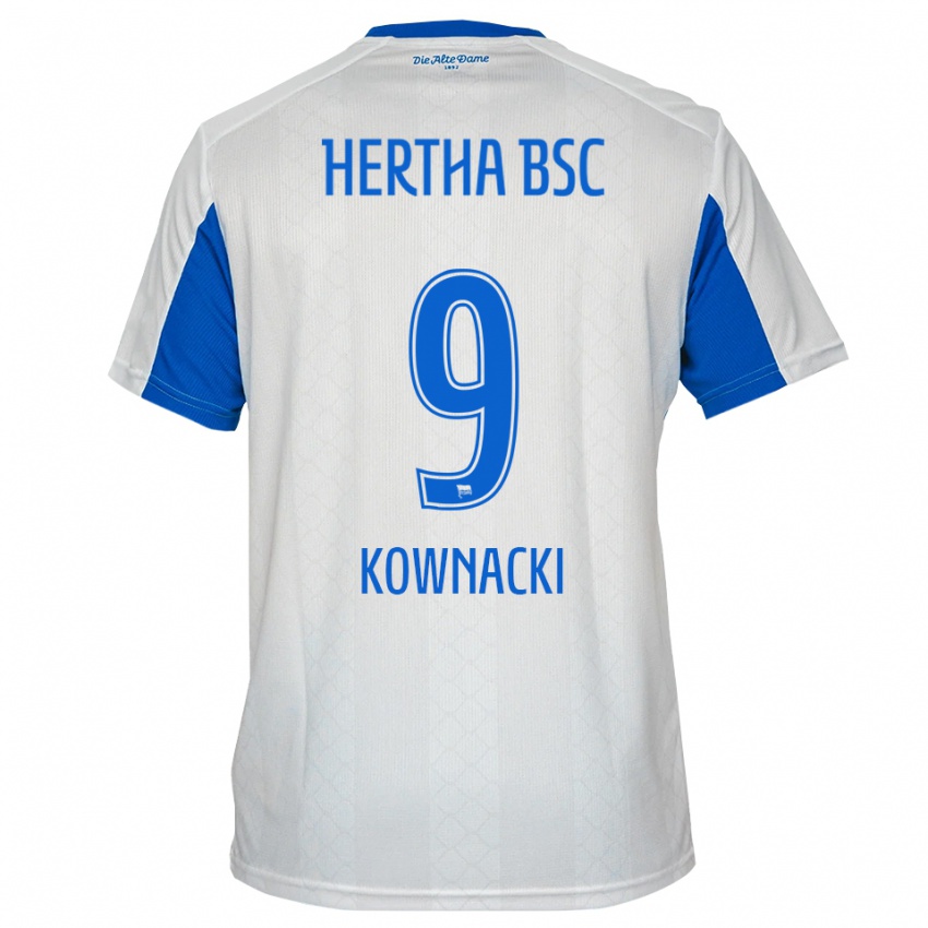 נשים דוד קובנצקי #9 לבן כחול הרחק ג'רזי 2025/26 חולצה קצרה