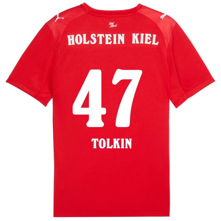 נשים ג'ון טולקין #47 אדום כחול הרחק ג'רזי 2025/26 חולצה קצרה