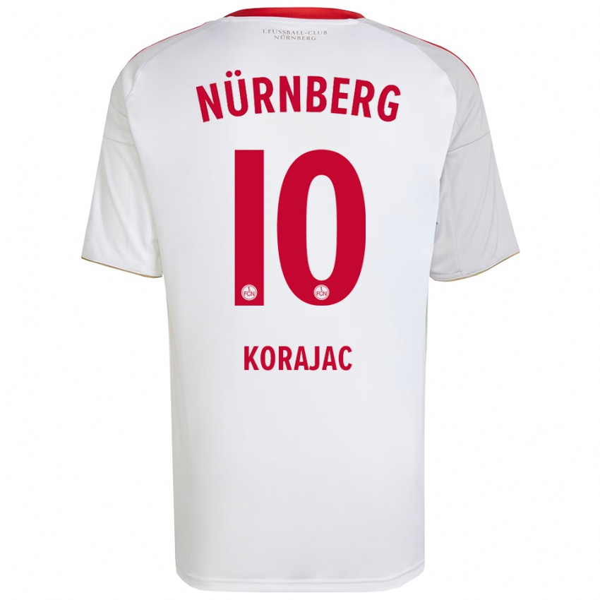 נשים Daris Korajac #10 לבן אדום הרחק ג'רזי 2025/26 חולצה קצרה