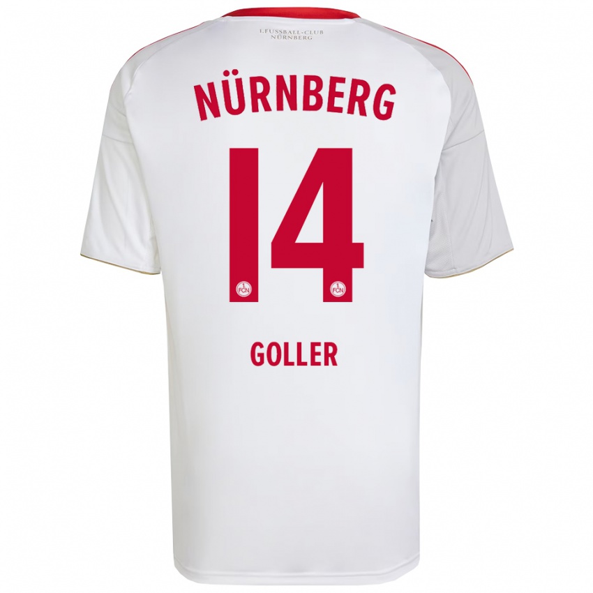 נשים בנימין גולר #14 לבן אדום הרחק ג'רזי 2025/26 חולצה קצרה