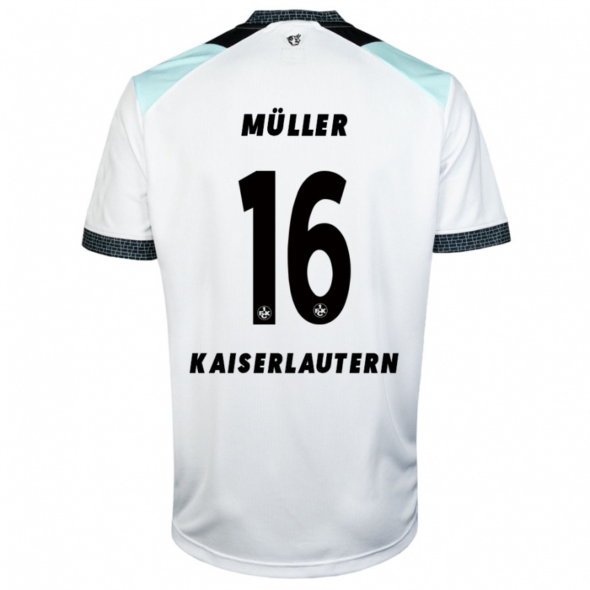 נשים Moritz Müller #16 לבן שחור הרחק ג'רזי 2025/26 חולצה קצרה