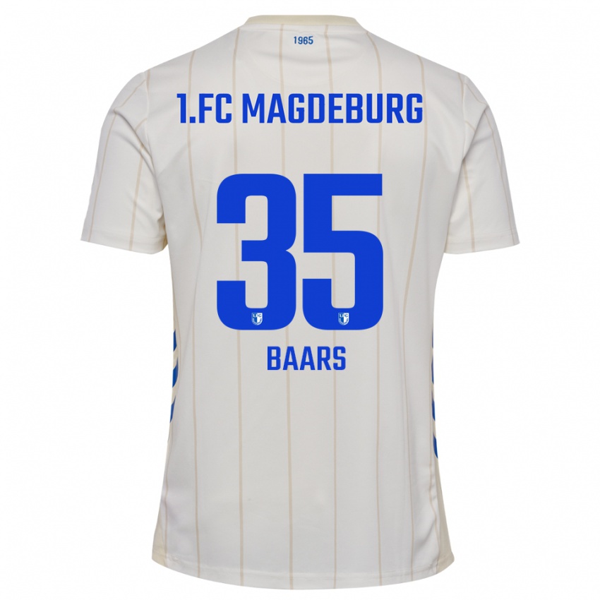 נשים Magnus Baars #35 לבן כחול הרחק ג'רזי 2025/26 חולצה קצרה