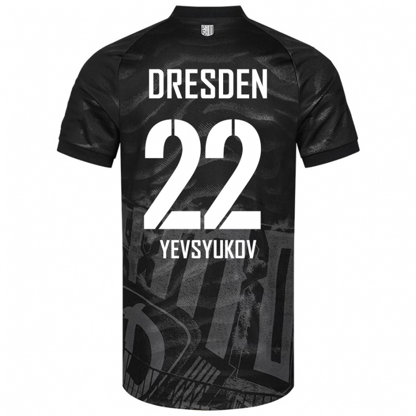 נשים Demyd Yevsyukov #22 שחור אפור הרחק ג'רזי 2025/26 חולצה קצרה