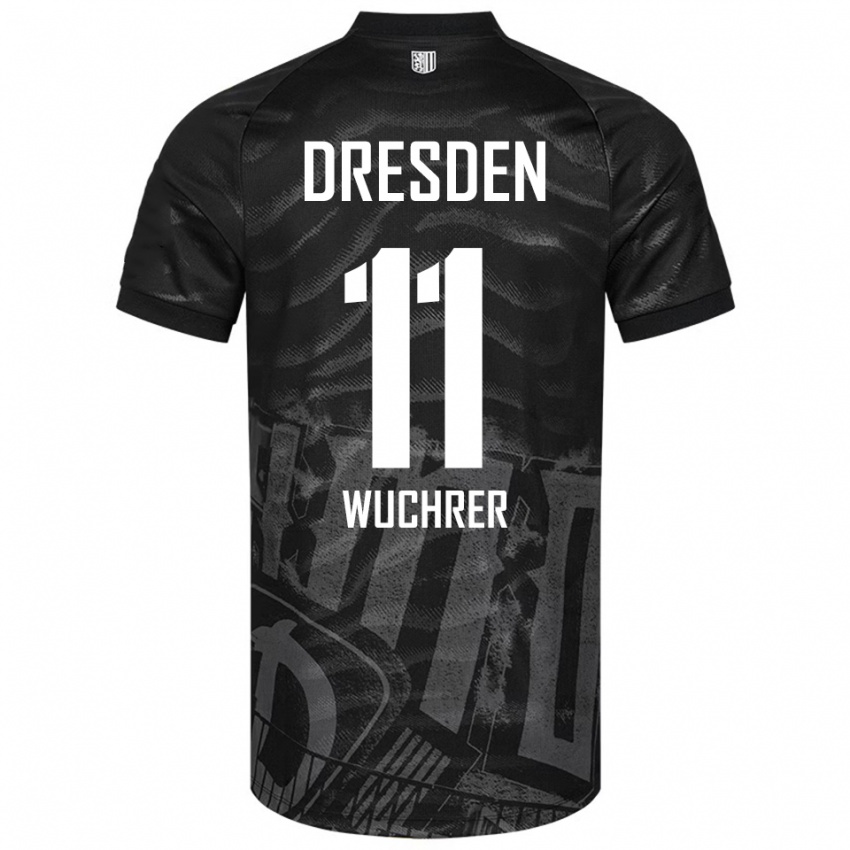 נשים Rick Wuchrer #11 שחור אפור הרחק ג'רזי 2025/26 חולצה קצרה