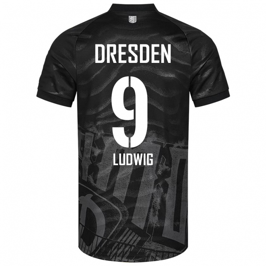 נשים יאניס לודוויג #9 שחור אפור הרחק ג'רזי 2025/26 חולצה קצרה