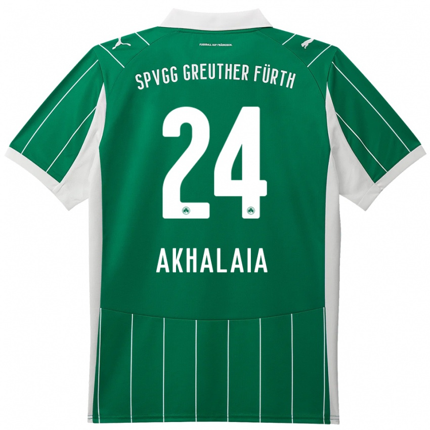 נשים Lado Akhalaia #24 ירוק לבן הרחק ג'רזי 2025/26 חולצה קצרה